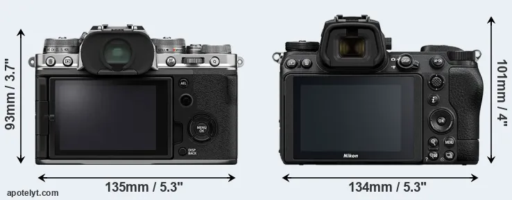 Comparison X-T4 or Z6 II rear