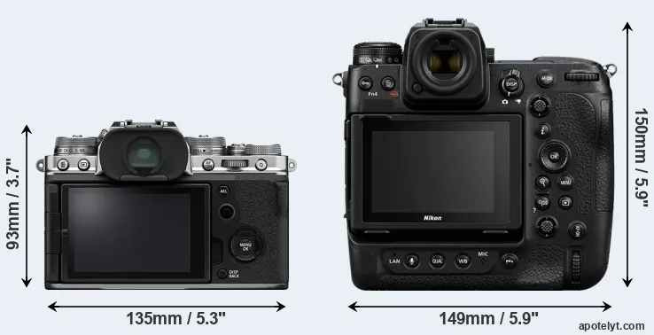 Comparison X-T4 or Z9 rear