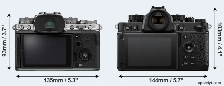 Comparison X-T4 or Zf rear