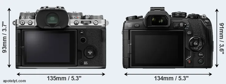 Comparison X-T4 or E-M1 II rear