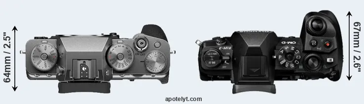 Compare X-T4 versus E-M1 II top
