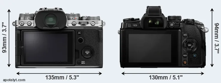 Comparison X-T4 or E-M1 rear