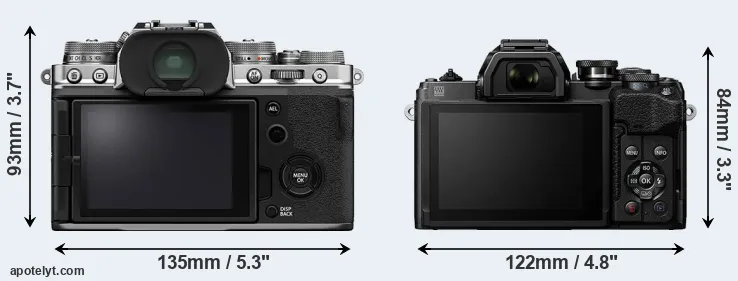 Comparison X-T4 or E-M10 IV rear