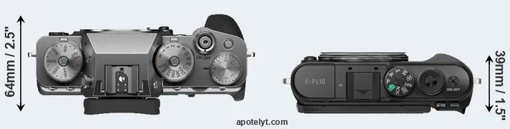 Compare X-T4 versus E-PL10 top