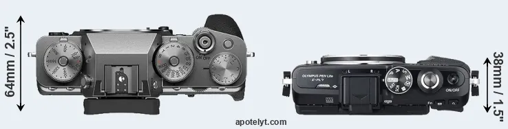 Compare X-T4 versus E-PL7 top