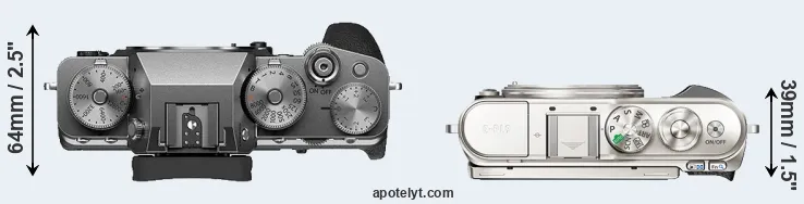 Compare X-T4 versus E-PL9 top