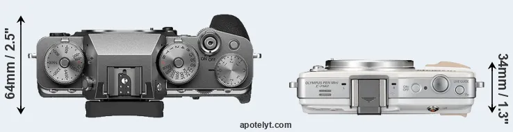 Compare X-T4 versus E-PM2 top
