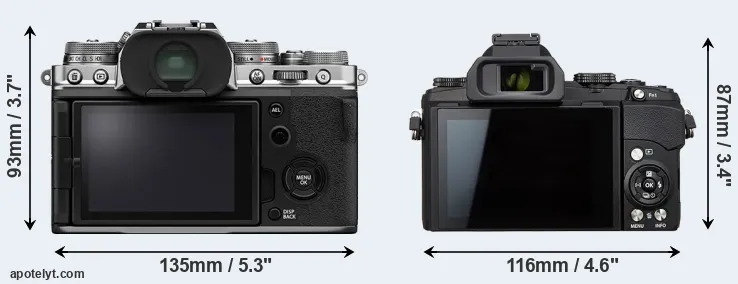Comparison X-T4 or Stylus 1s rear