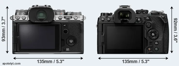 Comparison X-T4 or OM-1 rear