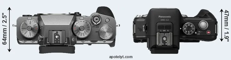 Compare X-T4 versus G3 top