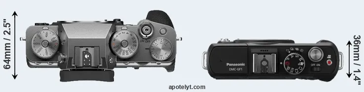 Compare X-T4 versus GF1 top