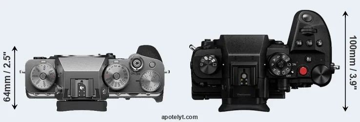 Compare X-T4 versus GH6 top