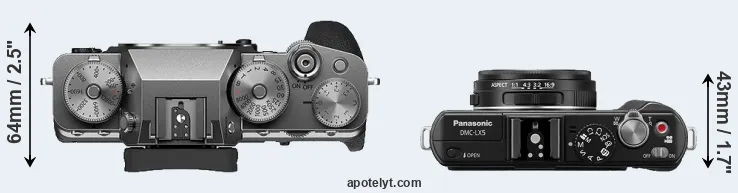 Compare X-T4 versus LX5 top