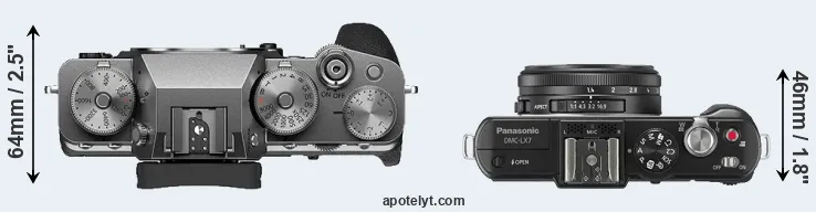 Compare X-T4 versus LX7 top
