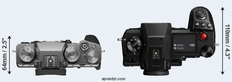 Compare X-T4 versus S1H top