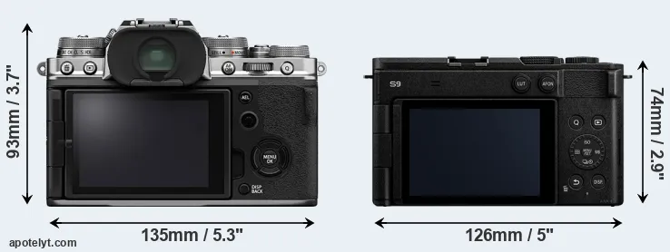 Comparison X-T4 or S9 rear