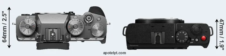 Compare X-T4 versus S9 top
