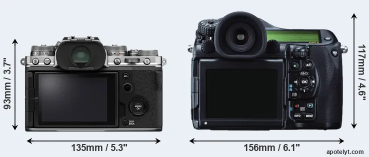 Comparison X-T4 or 645Z rear