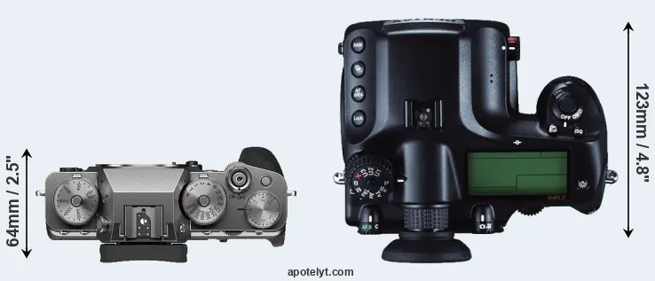 Compare X-T4 versus 645Z top