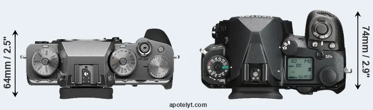 Compare X-T4 versus K-3 III top