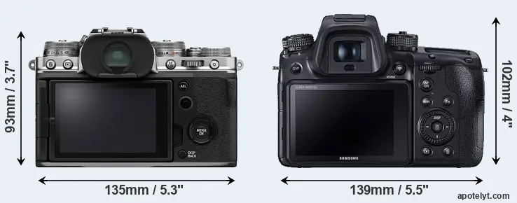 Comparison X-T4 or NX1 rear