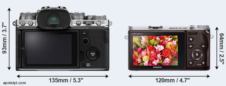 Comparison X-T4 or NX500 rear