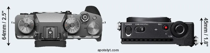 Compare X-T4 versus fp top