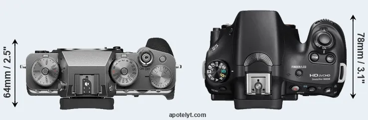 Compare X-T4 versus A58 top