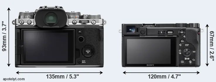 Comparison X-T4 or A6100 rear