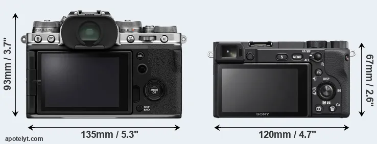 Comparison X-T4 or A6400 rear