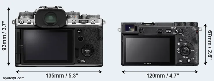 Comparison X-T4 or A6500 rear
