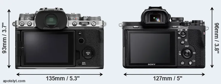 Comparison X-T4 or A7 II rear