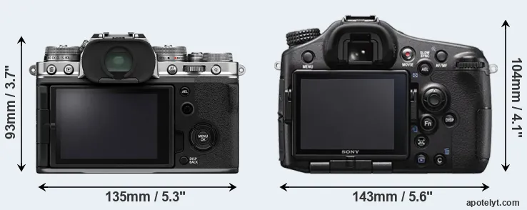 Comparison X-T4 or A77 II rear