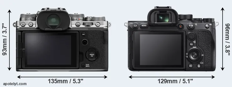 Comparison X-T4 or A7R IVA rear