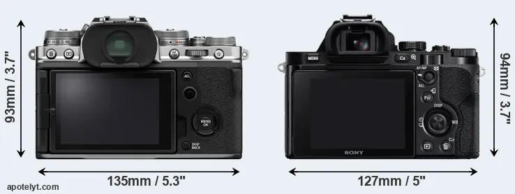 Comparison X-T4 or A7R rear