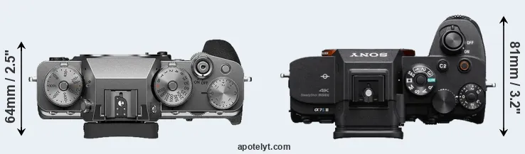Compare X-T4 versus A7S III top