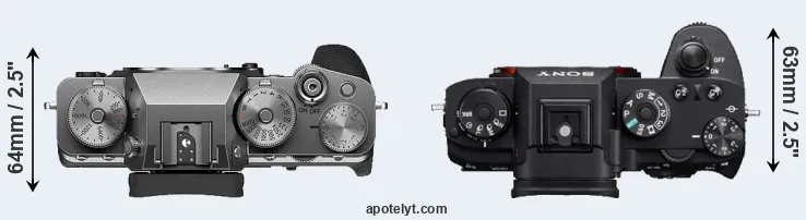 Compare X-T4 versus A9 top