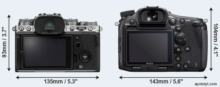 Comparison X-T4 or A99 II rear