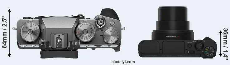 Compare X-T4 versus HX80 top