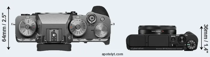 Compare X-T4 versus HX99 top