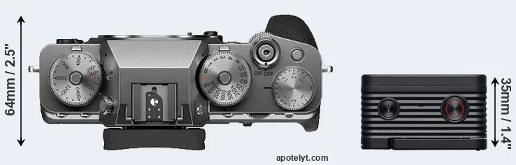Compare X-T4 versus RX0 II top