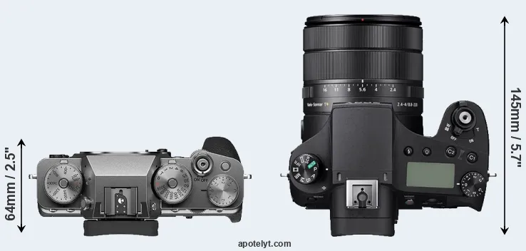 Compare X-T4 versus RX10 IV top