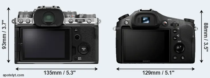 Comparison X-T4 or RX10 rear