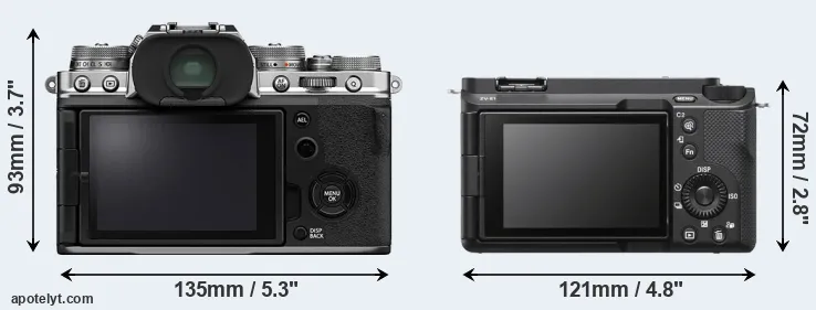 Comparison X-T4 or ZV-E1 rear
