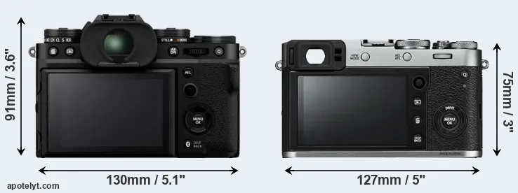 Comparison X-T5 or X100F rear