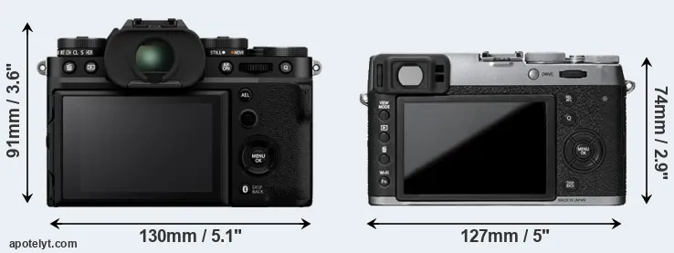 Comparison X-T5 or X100T rear