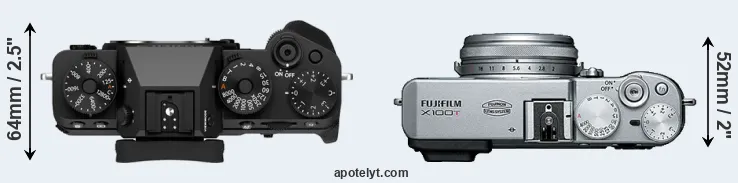 Compare X-T5 versus X100T top