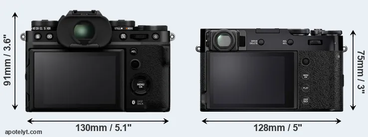 Comparison X-T5 or X100V rear