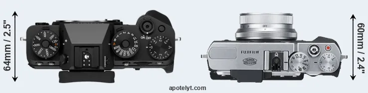 Compare X-T5 versus X30 top