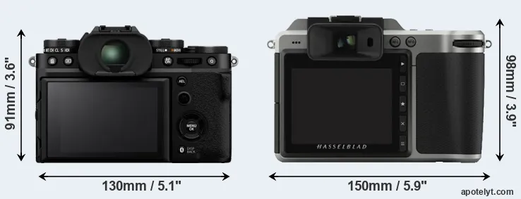 Comparison X-T5 or X1D rear